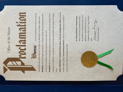 Proklamation der Stadt Englewood