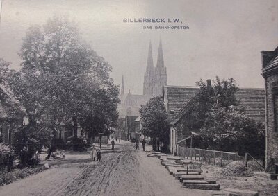Postkarte um 1900 - Blick von Beerlager Straße